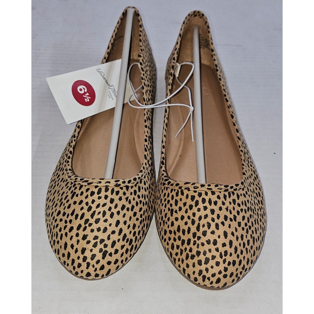Universal Thread Everly Leopard Print Ballet Flats‎ Brown Womens Size 6.5 NIB